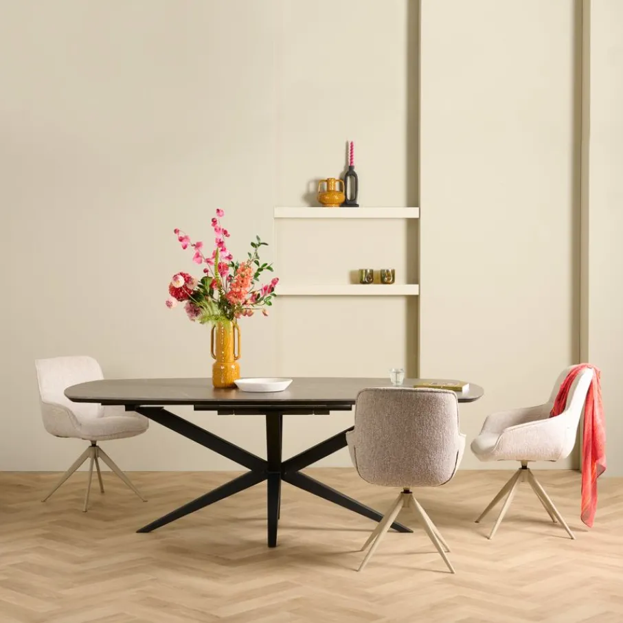 Eettafels< Uitschuifbare Eettafel Enjoy Donkergrijs - 220/277x120 cm