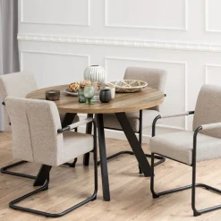 Eettafels< Uitschuifbare Eettafel Soren Bruin - 120/210x120 cm