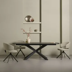 Eettafels< Uitschuifbare Eettafel Zwanenburg Zwart - 220/280x100
