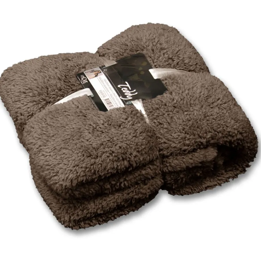 Plaids<Unique Living Plaid Teddy Taupe - 150x200 cm