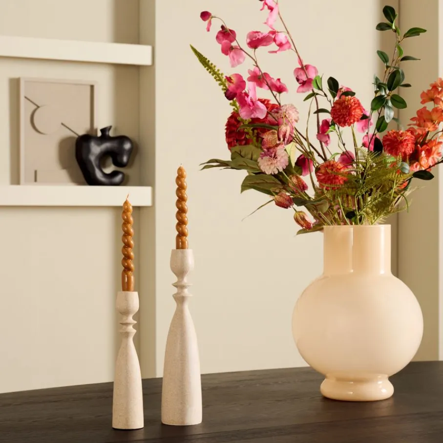 Vazen & Potten< Vaas Deborah Beige - 39 cm hoog