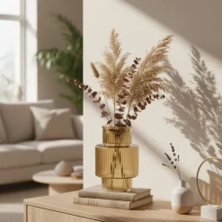 Vazen & Potten< Vaas Lyon Amber - 18 cm hoog