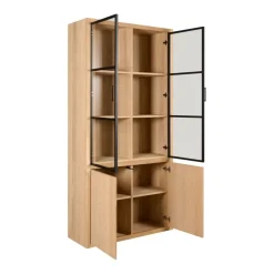 Buffetkasten|Vitrinekasten< Vitrinekast Chester Naturel - 105x214x40 cm