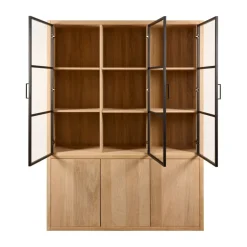Buffetkasten|Vitrinekasten< Vitrinekast Chester Naturel - 155x214x40 cm