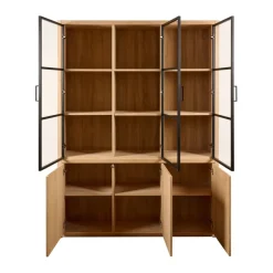 Buffetkasten|Vitrinekasten< Vitrinekast Chester Naturel - 155x214x40 cm
