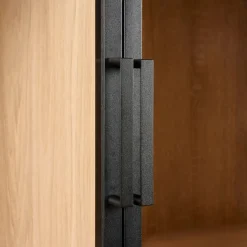 Buffetkasten|Vitrinekasten< Vitrinekast Chester Zwart - 105x214x40 cm