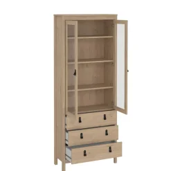 Opbergkasten< Vitrinekast Dallas Eiken - 79x199x33 cm