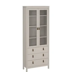 Opbergkasten< Vitrinekast Dallas Taupe - 79x199x33 cm