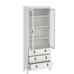Opbergkasten< Vitrinekast Dallas Wit - 79x199x33 cm