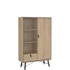 Vitrinekasten< Vitrinekast Denver Eiken - 102x162x40 cm