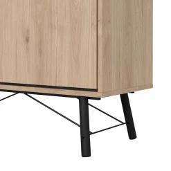 Vitrinekasten< Vitrinekast Denver Eiken - 102x162x40 cm
