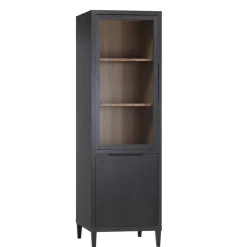 Vitrinekasten< Vitrinekast Zwanenburg Zwart - 67x212x48 cm
