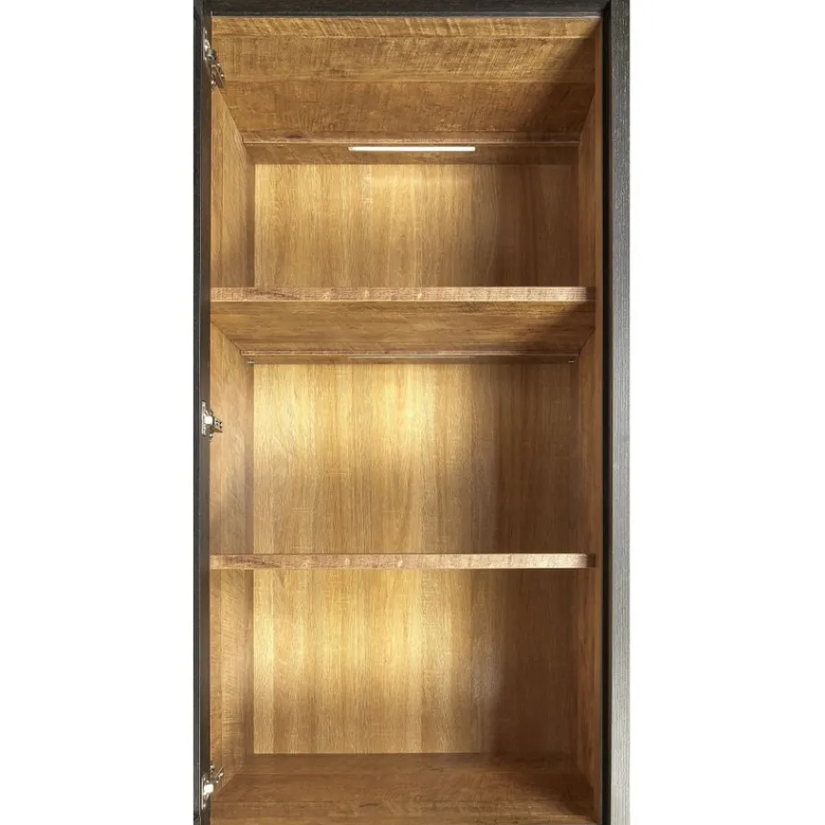 Vitrinekasten< Vitrinekast Zwanenburg Zwart - 67x212x48 cm