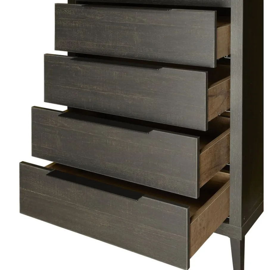 Vitrinekasten< Vitrinekast Zwanenburg Zwart - 67x212x48 cm