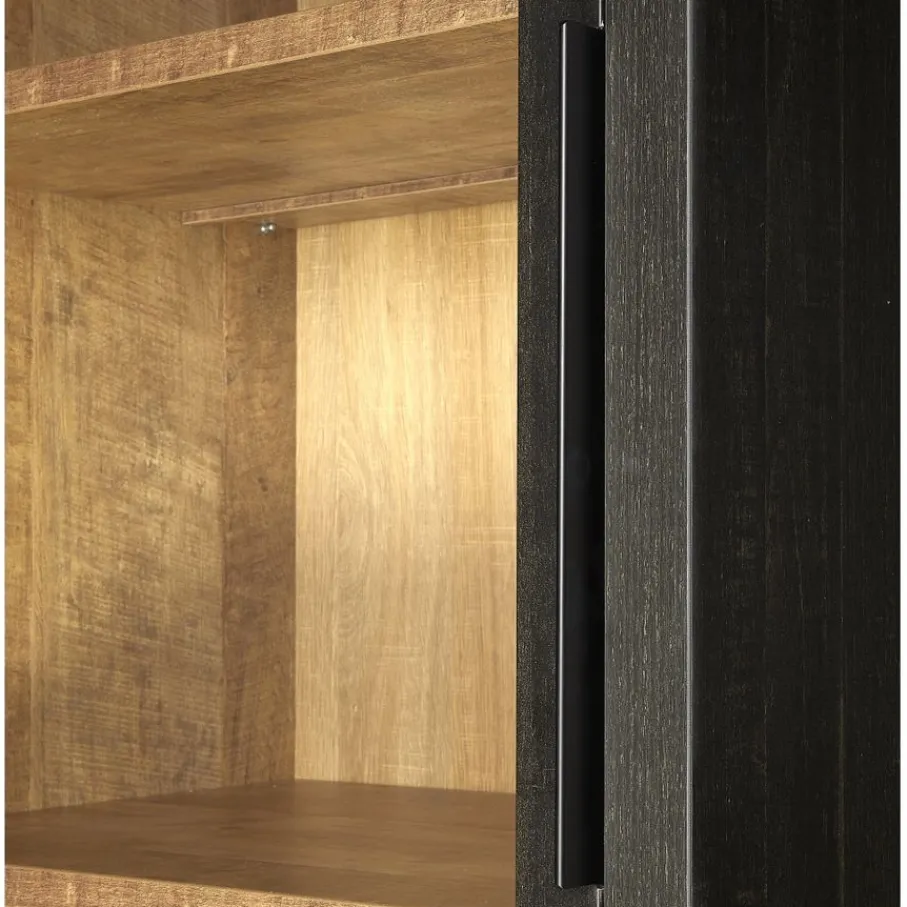 Vitrinekasten< Vitrinekast Zwanenburg Zwart - 190x212x48 cm