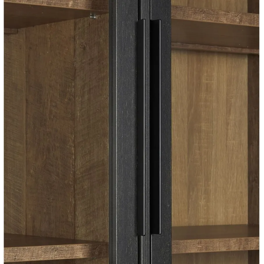 Vitrinekasten< Vitrinekast Zwanenburg Zwart - 190x212x48 cm