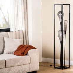 Vloerlampen< Vloerlamp Gable Zwart - 3 x E27 - 160 cm hoog