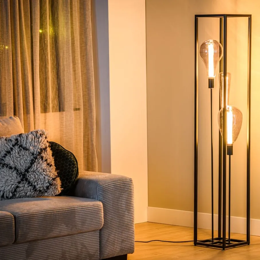 Vloerlampen< Vloerlamp Gable Zwart - 3 x E27 - 160 cm hoog