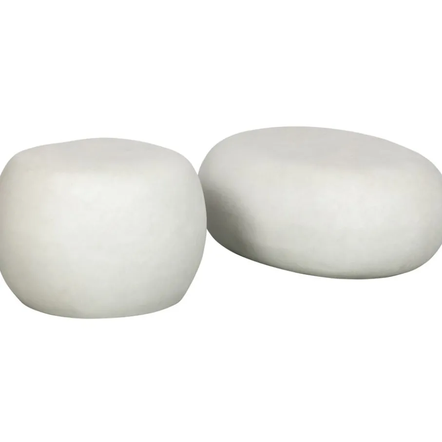 Salontafels|Bijzettafels<VTwonen Bijzettafel Pebble Wit - 65x49 cm