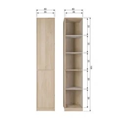 Wandkasten<VTwonen Bovenkast Modulair Naturel - 40x199x40 cm