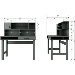 Bureaus<VTwonen Bureau Stage Groen - 110x122x58 cm