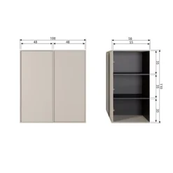 Kledingkasten<VTwonen Kast Daily Greige - 100x50x58 cm