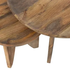 Bijzettafels<VTwonen Salontafel High Heels Naturel - set 2 stuks