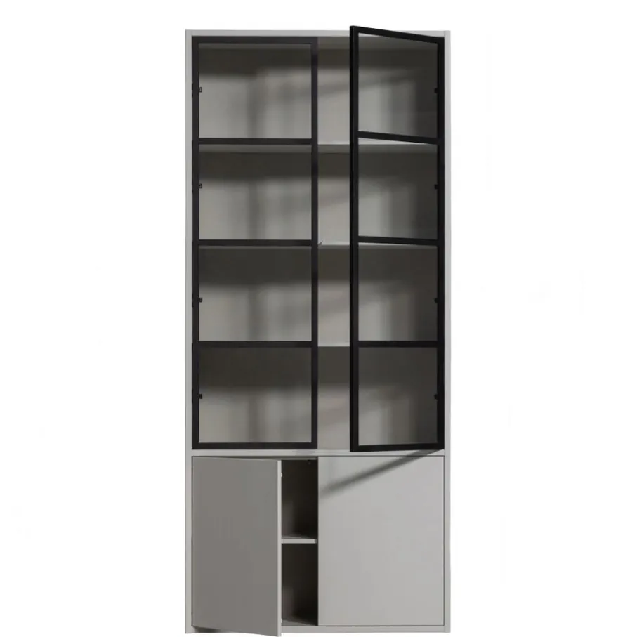 Vitrinekasten<VTwonen Vitrinekast Basic Mist - 101x230x40 cm