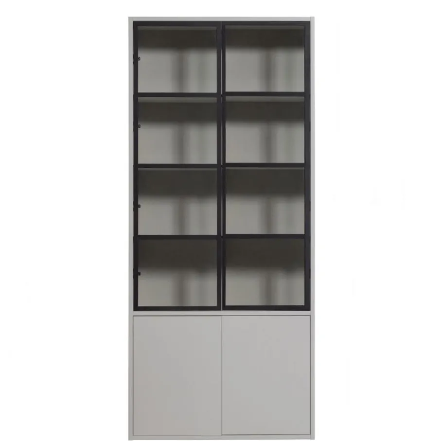 Vitrinekasten<VTwonen Vitrinekast Basic Mist - 101x230x40 cm