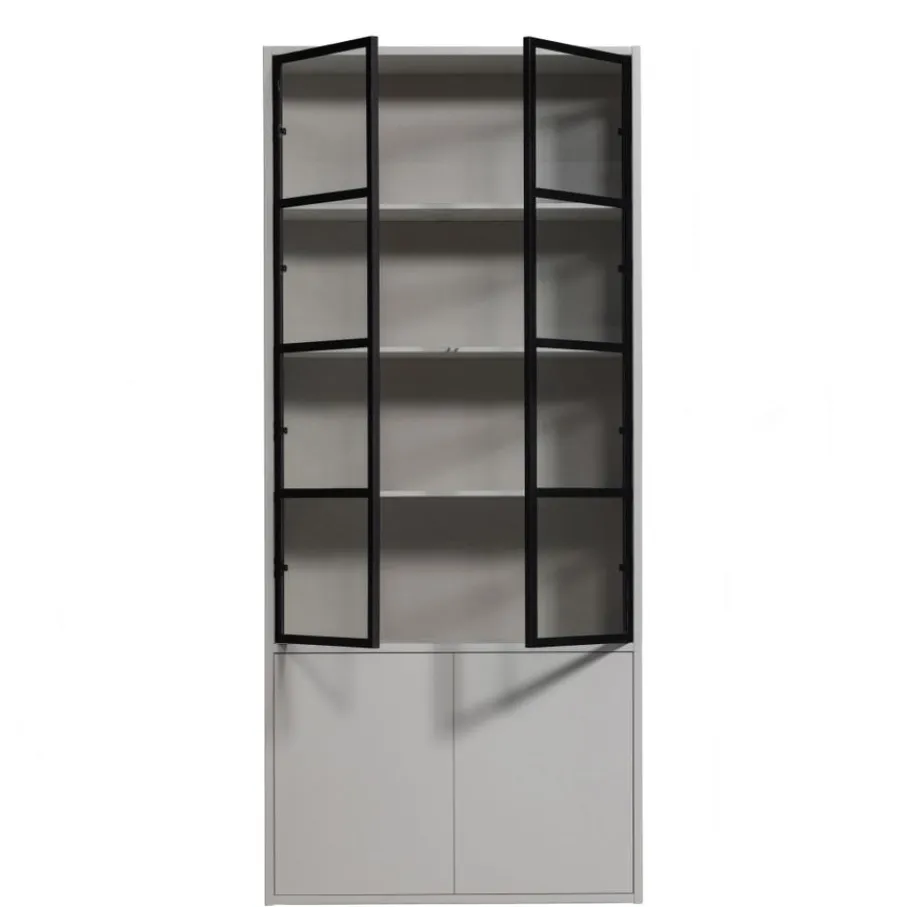 Vitrinekasten<VTwonen Vitrinekast Basic Mist - 101x230x40 cm