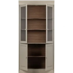 Vitrinekasten<VTwonen Vitrinekast Chow Greige - 105x215x40 cm