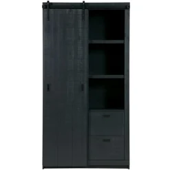 Wandkasten<VTwonen Wandkast Barn Zwart - 122x230x37 cm