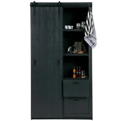 Wandkasten<VTwonen Wandkast Barn Zwart - 122x230x37 cm