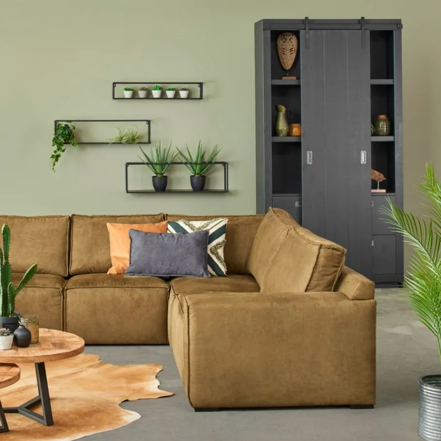 Wandkasten<VTwonen Wandkast Barn Zwart - 122x230x37 cm
