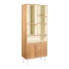 Wandkasten< Wandkast Doble Naturel / Crème - 85x210x40 cm