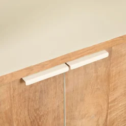 Wandkasten< Wandkast Doble Naturel / Crème - 85x210x40 cm