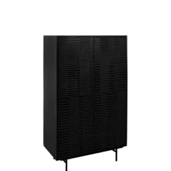 Wandkasten< Wandkast Elvas Zwart - 90x160x45 cm
