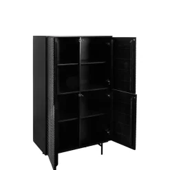 Wandkasten< Wandkast Elvas Zwart - 90x160x45 cm