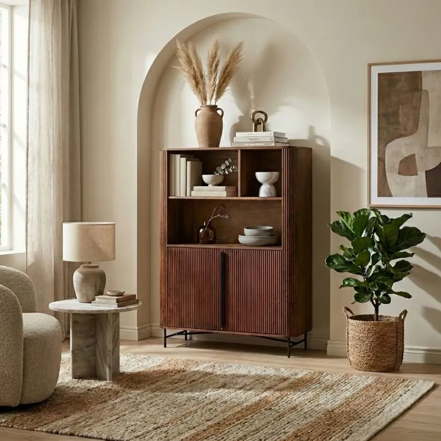 Buffetkasten|Wandkasten< Wandkast Rego Bruin - 110x150x40 cm