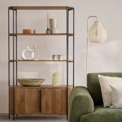 Boekenkasten|Wandkasten< Wandkast Rego Bruin - 98x171x35 cm