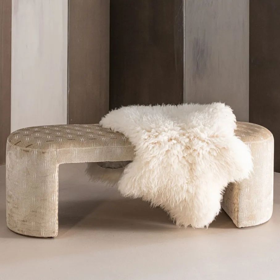 Poefs & Krukjes|Eetkamerbanken<WOOOD Bank Jacob Beige - 130x46 cm
