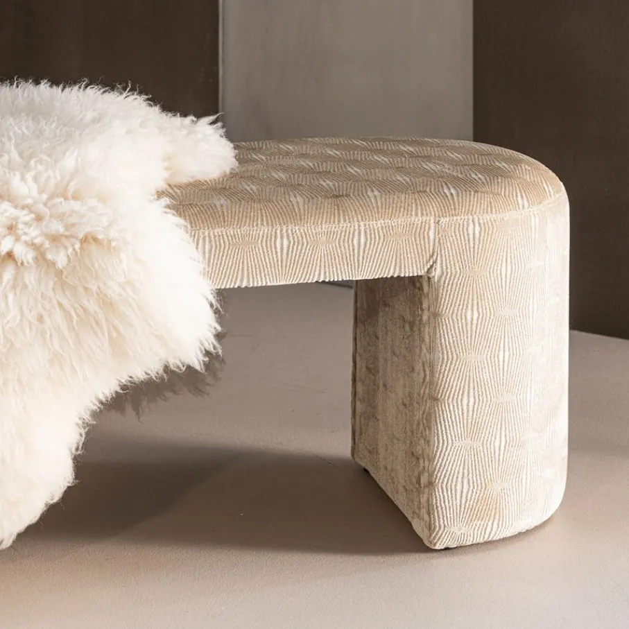 Poefs & Krukjes|Eetkamerbanken<WOOOD Bank Jacob Beige - 130x46 cm