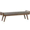 Poefs & Krukjes|Eetkamerbanken<WOOOD Bank Valo Zwart / Wit - 157x43 cm