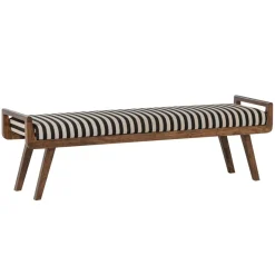 Poefs & Krukjes|Eetkamerbanken<WOOOD Bank Valo Zwart / Wit - 157x43 cm