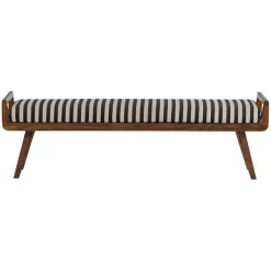 Poefs & Krukjes|Eetkamerbanken<WOOOD Bank Valo Zwart / Wit - 157x43 cm
