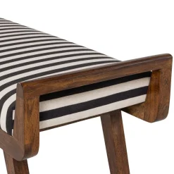 Poefs & Krukjes|Eetkamerbanken<WOOOD Bank Valo Zwart / Wit - 157x43 cm