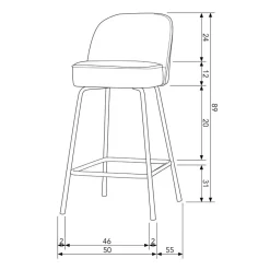Barkrukken|Barkrukken<WOOOD Barkruk Vogue Cognac - 65 cm