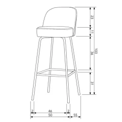 Barkrukken|Barkrukken<WOOOD Barkruk Vogue Zwart - 80 cm
