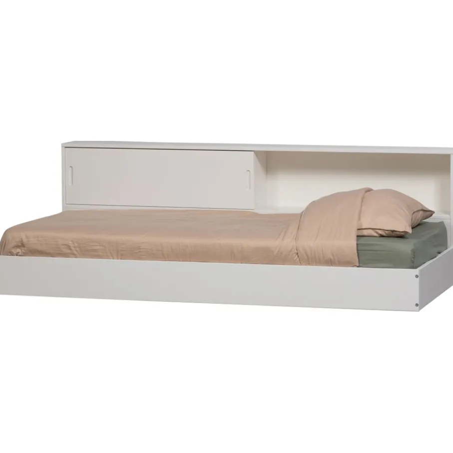 Eenpersoonsbedden<WOOOD Bed Carter Wit - 90x200 cm