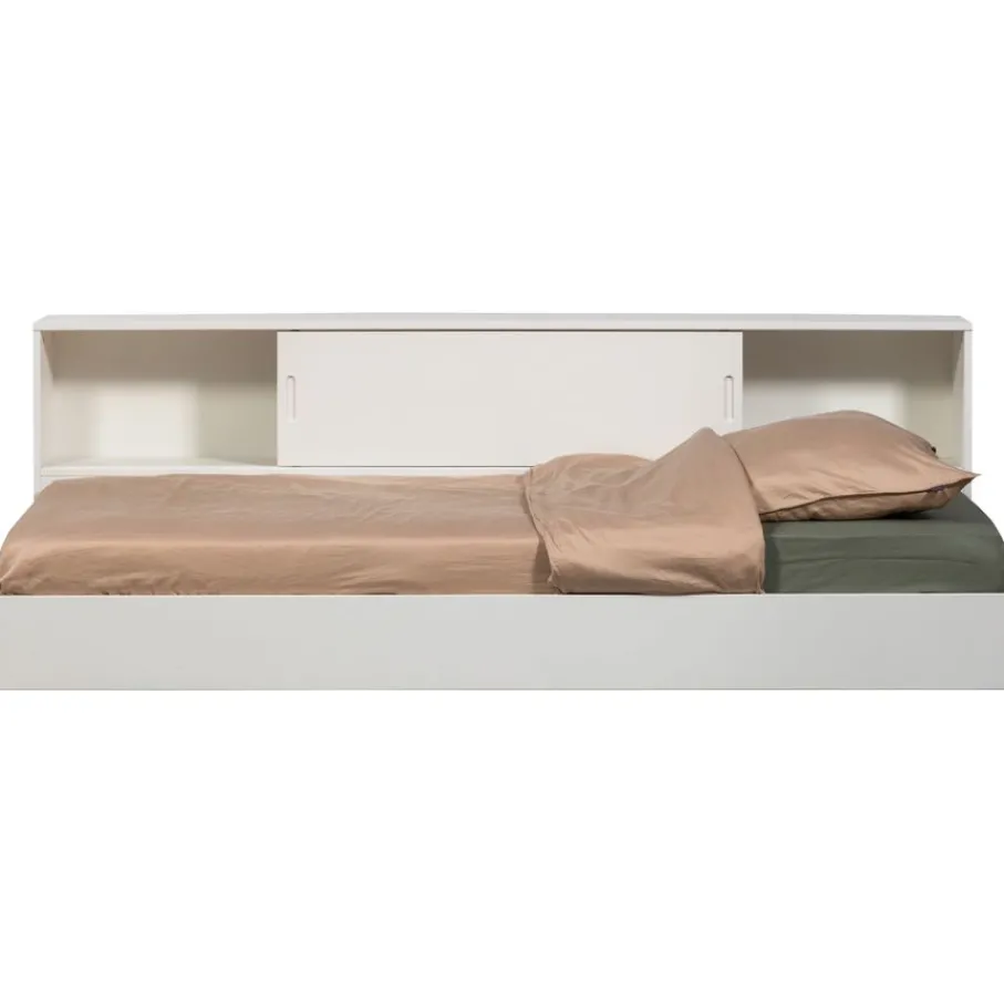 Eenpersoonsbedden<WOOOD Bed Carter Wit - 90x200 cm